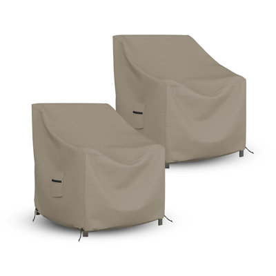 Arlmont & Co. Outdoor Chair Cover 12 OZ Pack Of 2 Waterproof - 100% Weather Resistant Customize Cover Stackable /Patio Chair Covers With Air Pocket & Drawstring For Snug Fit (36"L X 37"D X 36"H, Beige)