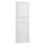 Grande armoire de rangement pour salle de bain, armoire de rangement autoportante avec tiroir et tablette réglable, panneau de fibres à densité moyenne avec finition peinte-522662281-522662286