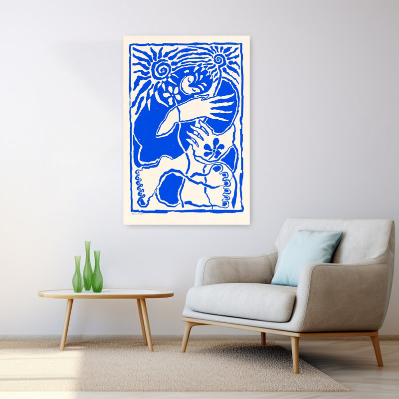 Protection, art floral moderne et naturel, art mural, H 48 po x l 32 po