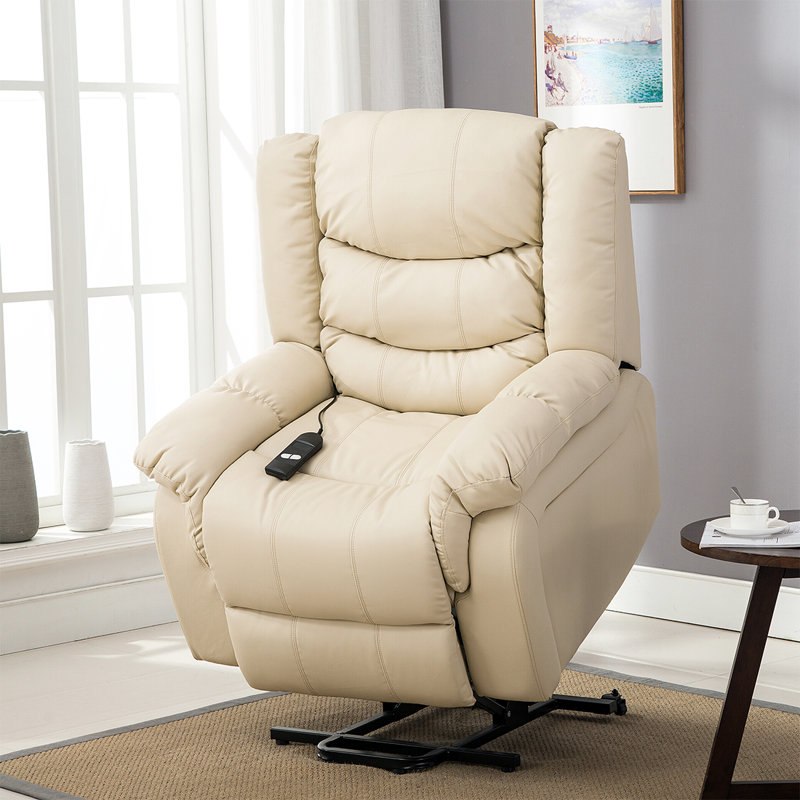 Lancashire 97cm Wide Lift Assist Standard Recliner, Cream
