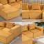Canapé modulaire en L avec repose-pieds Corduroy Boneless-279914358