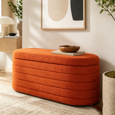 Modern Oval Storage Ottoman Bench