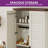 67" Farmhouse Kitchen Pantry Storage Cabinet With 2 Doors, Adjustable Shelf