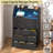 Lasheena Tall 5-Drawer Nightstand Dresser 31.5''W with Adjustable RGB Lighting & Built-in Power Outlet, Wooden Table Storge Chestt for Bedroom,Metal Handle-982569833