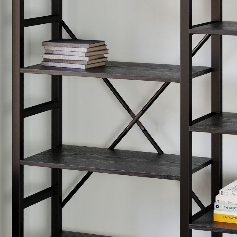 Grande étagère à livres 6 niveaux avec cadre en métal pour salon