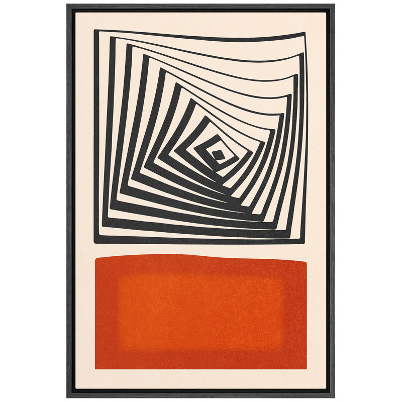 Motif de motifs géométriques carrés abstraits de couleurs vibrantes encadrées sur toile, H 36 po x l 24 po x P 1,5 po, Noir