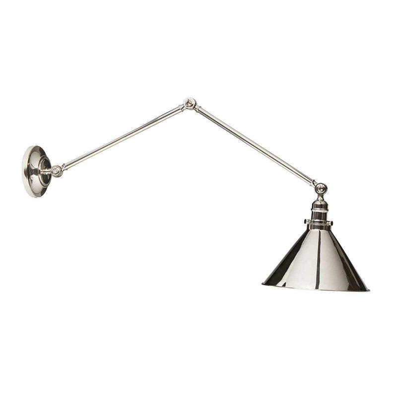 Evie Swing Arm Sconce, Polished Nickel