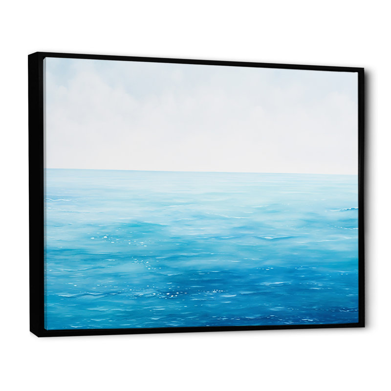 «Blue Ocean In Motion Scenery I», reproduction sur toile, H 30 po x l 40 po x P 1,5 po, Cadre flottant noir