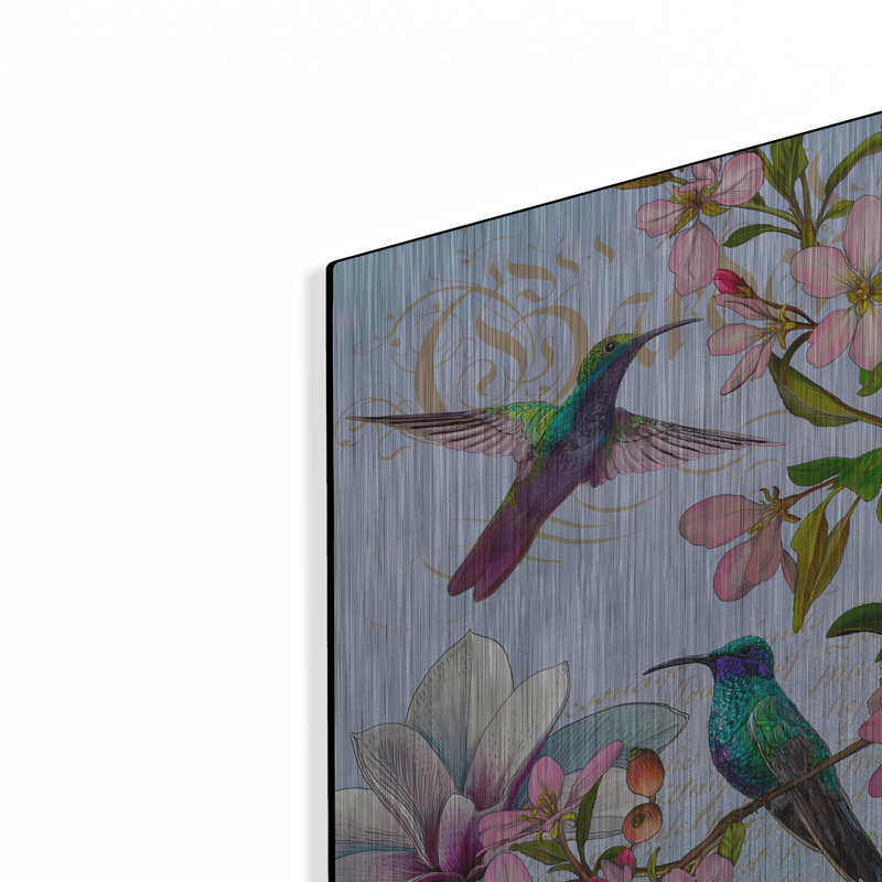 Art mural luxueux «Hummingbird Botanical» par Art Licensing Studio, H 12 po x l 12 po