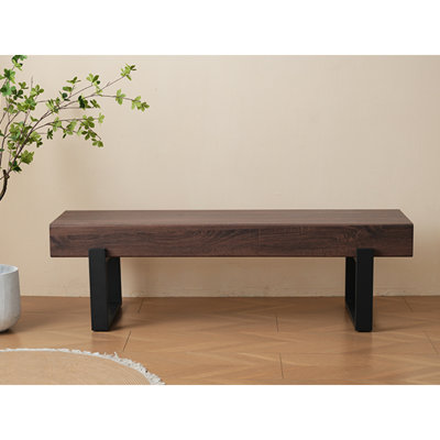 Banc de table de cuisine d'intérieur polyvalent, parfait pour la salle à manger et le vestibule, avec un design industriel et des sièges confortables