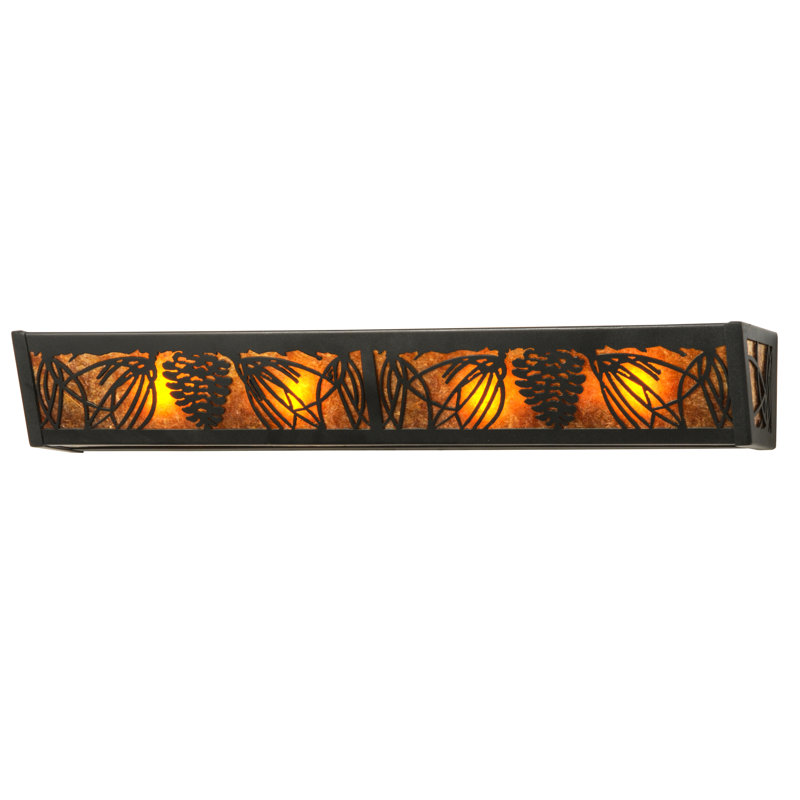Rustic Lodge 4 - Light Bath Bar, Black, Armber