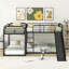 Full And Twin Size L-Shaped Bunk Bed With Slide And Short Ladder, Black-76522231