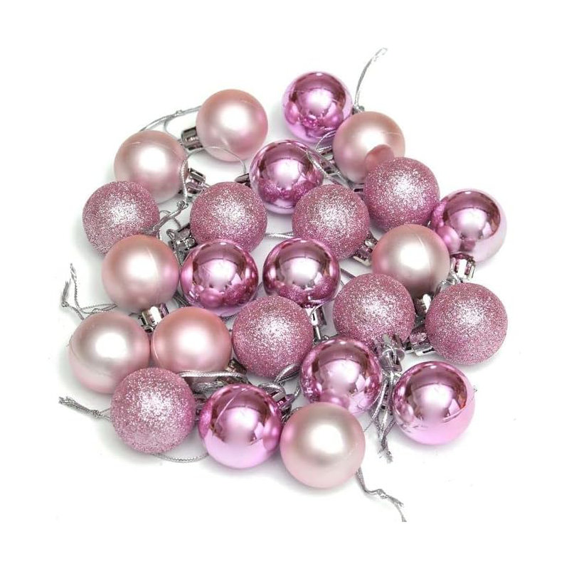 Polyvinyl Chloride (PVC) Bauble, Pink, 3cm H x 3cm W x 3cm D