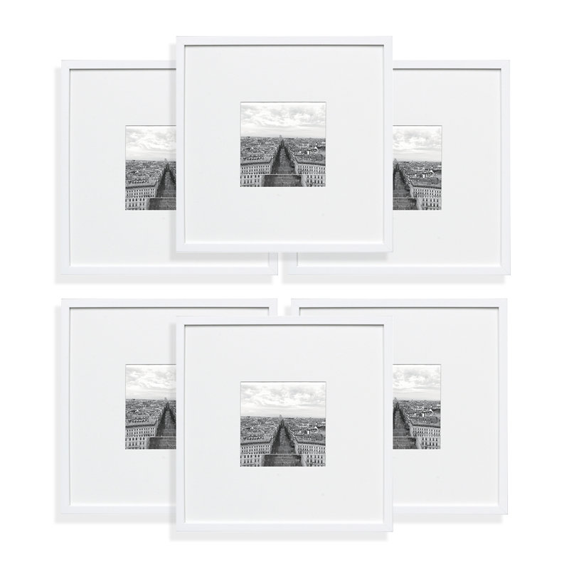 Ensemble de cadre mural en bois Gallery, 8 po x 8 po, Blanc satiné