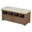 Banc de rangement rembourré en lin Radyah