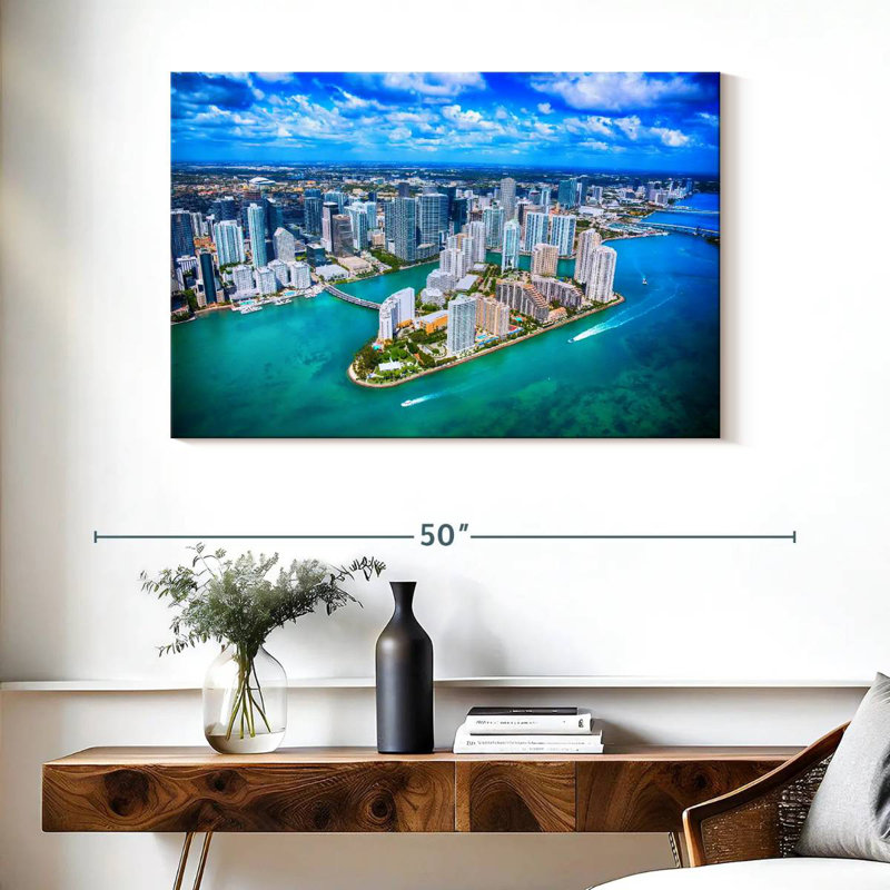 Sireci Miami Aerial View, 26" H x 39" W