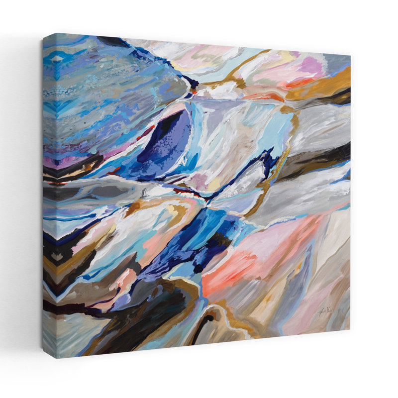 Bord de mer avec art abstrait de plage, H 36 po x l 36 po