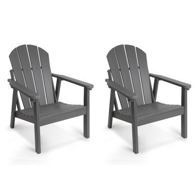 Allissa Chair Set Of 2, Hdpe All Weather Allissa Chairs, Fire Pit Chairs, Patio Chairs, Lawn Chairs. Perfect For Porch, Patio, Poolside, Deck. (black) by Highland Dunes