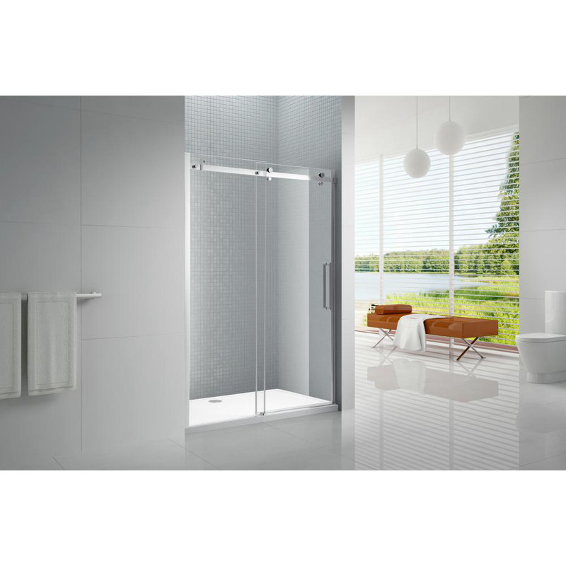 Porte de douche sans cadre à dérivation 78" x 48" Primo, 48 po x 36 po x 3 po, 48 po x 78 po, Chrome