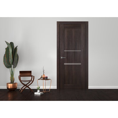 79.37'' Solid + Manufactured Wood Paneled without Installation Hardware Kit Slab Door