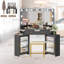 Ensemble de coiffeuse de maquillage moderne avec miroir et armoires Modern Corner-1932705152