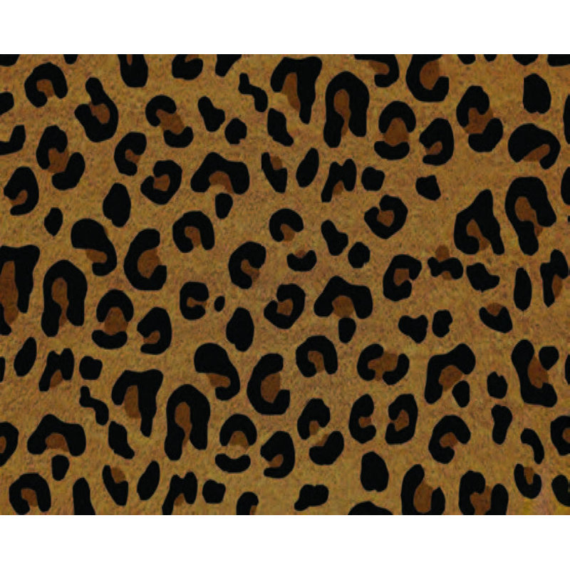 Leopard Print Coir Doormat, 18" W x 48" L