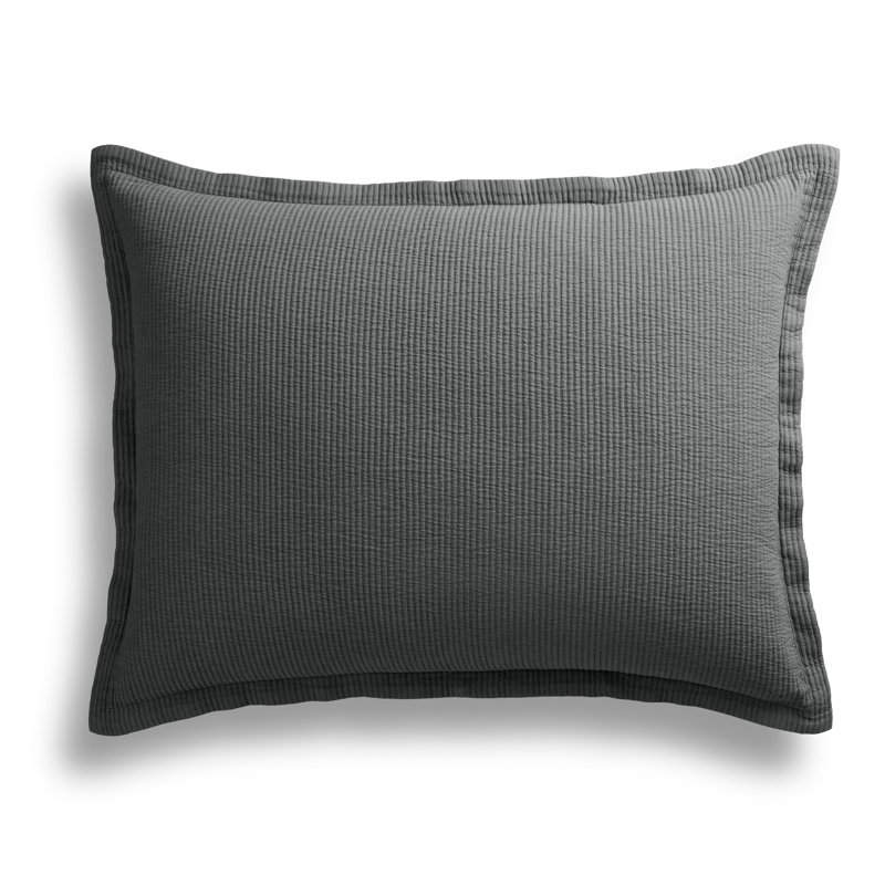 Ripple Coverlet Set, King Bedspread + 2 King Shams, Charcoal