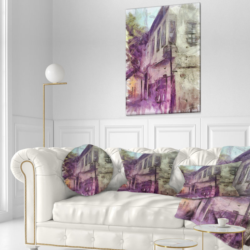 Coussin lombaire à croquis aquarelle Cityscape