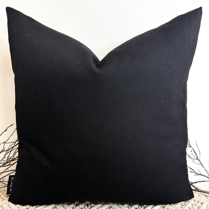 Abstract Red Square Cushion Cover, Black