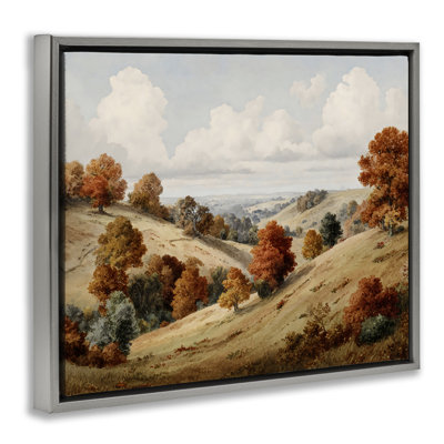 Autumn Tree Lined Hills Floating Frame, design by LSR Design Studio