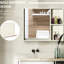 Armoire de rangement pour salle de bain avec miroir - 2 tablettes 31,5 "x 25,5" pour l'hygiène, unité de soins de la peau blanche 6 "