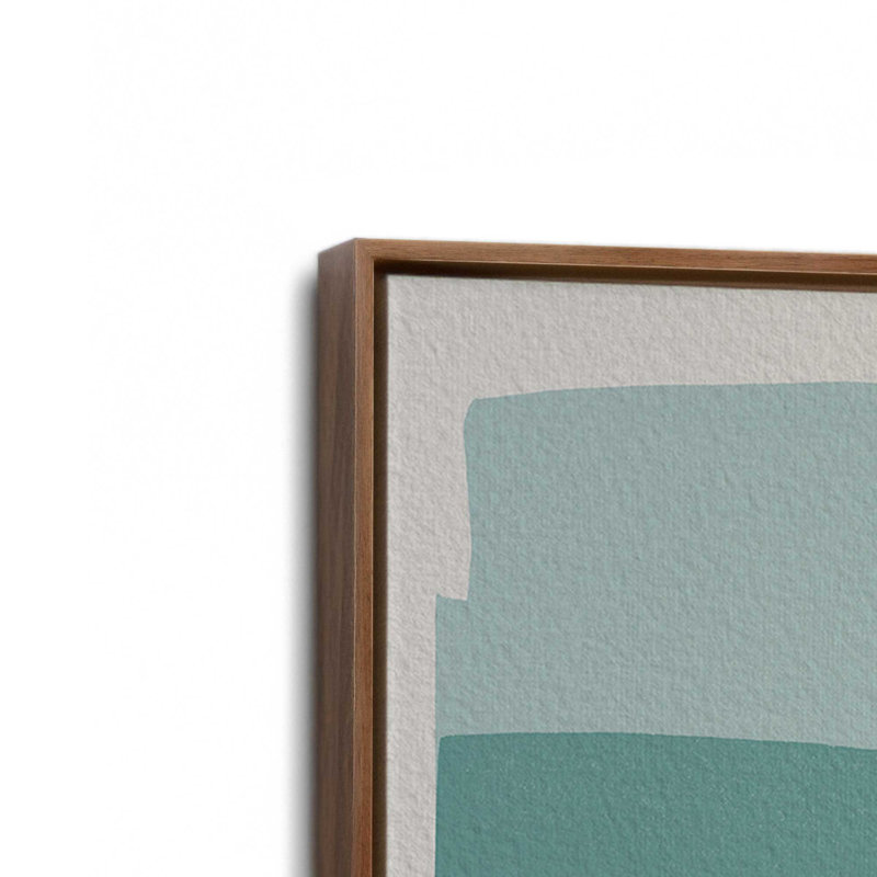 «Modern Turquoise and Pink» par Garima Dhawan, impression, H 24 po x l 18 po, Cadre flottant, Brun