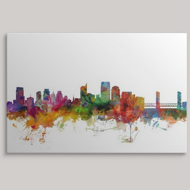 «Sacramento California Skyline» par Francy, impression, H 24 po x l 36 po x P 1,5 po, Toile