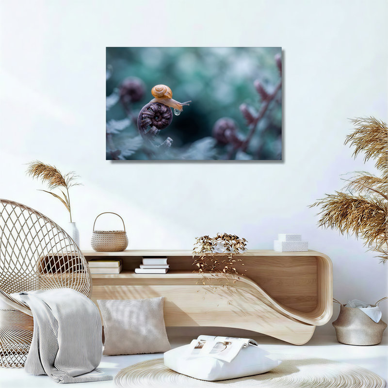Art mural sur toile, fougère dorée et fougère enroulée, 20"H x 30"W