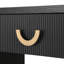 Console moderne avec motif à nervures verticales, plateau de table ovale et apparence de construction élégante, pieds solides, tiroir fonctionnel