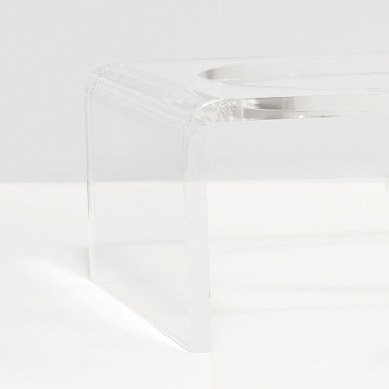 Small Clear Elevated Feeder with Gold Bowls, 3.5 cups, null