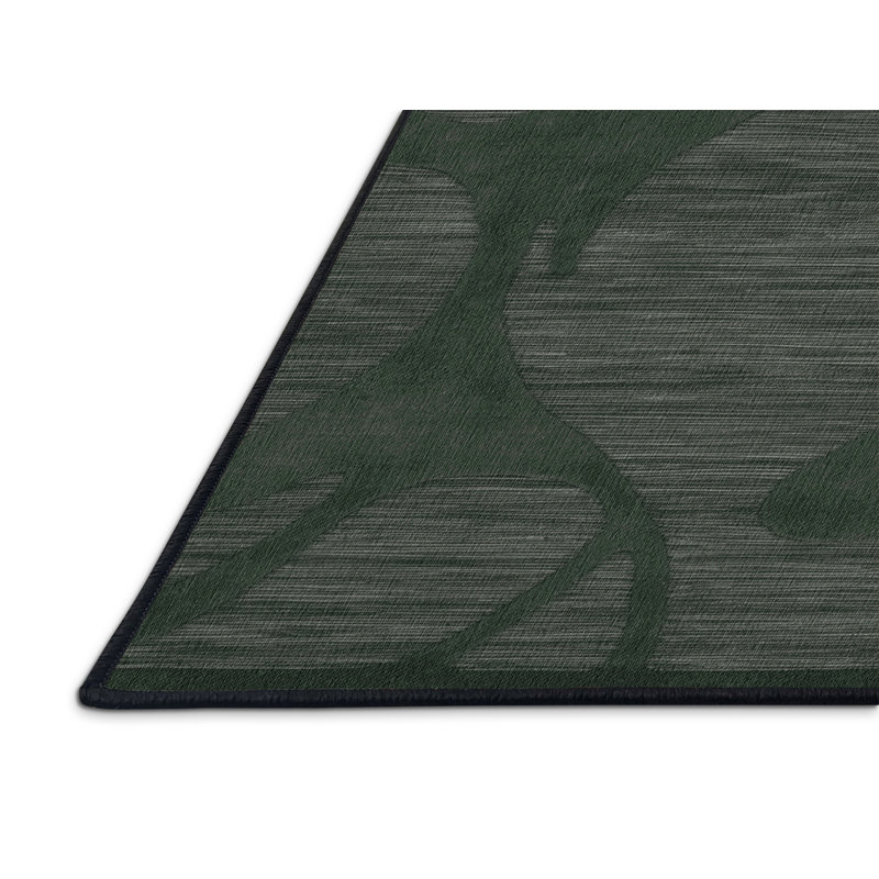 Machine Washable Abstract Gray Area Rug, Square 4'