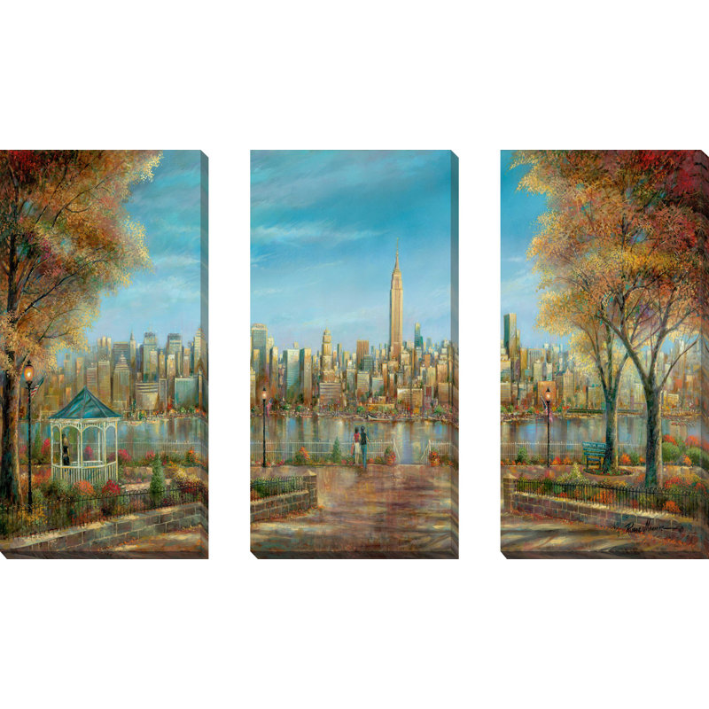 " New York View " 3 - Pieces Painting Print