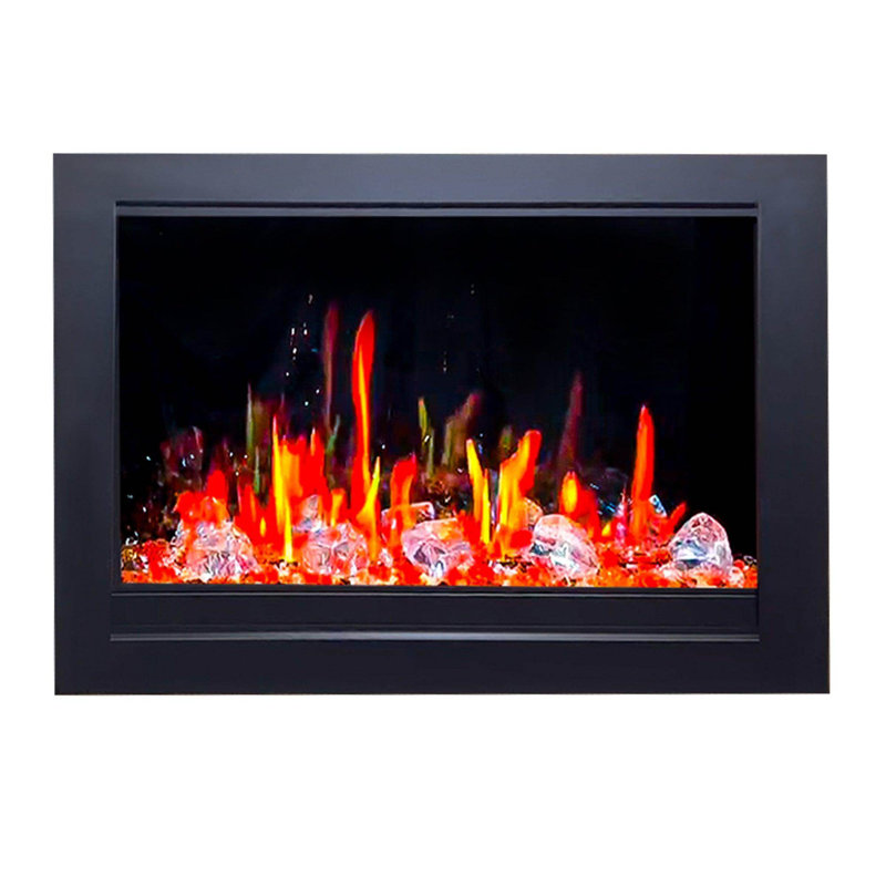 Litestar ZEF38VC-30 30-inch Smart Electric Fireplace Insert – WiFi App Control, Breathing Logs, Multi Flame Colors, Crackling Sound, Built-In Fireplace Heater