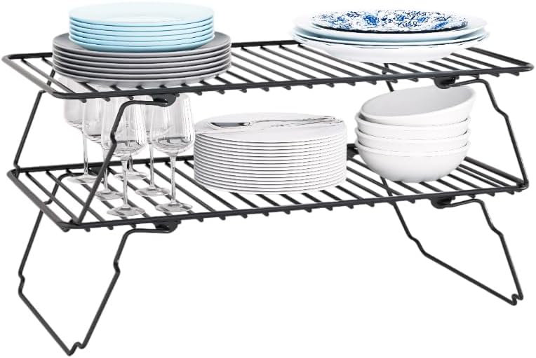 2-Pack Metal Kitchen Cabinet Shelf Organizer
