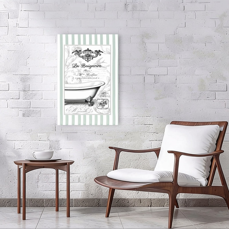 Art mural contemporain La Baignoire, 36" H x 24" W