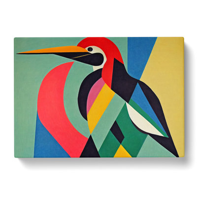 Pelican Abstract Art - Wrapped Canvas