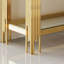 Top And Bottom Double Layer Tempered Glass Console Table And Mirror Finished Stainless Steel Frame
