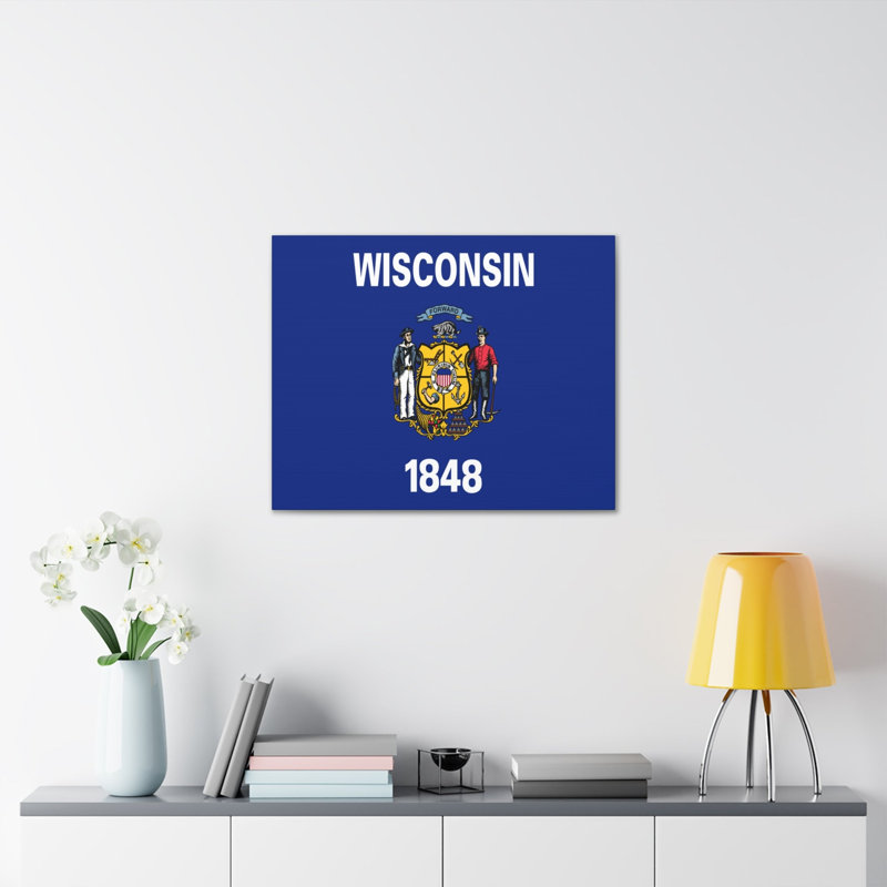 «Wisconsin State Flag» sur toile, H 24 po x l 30 po