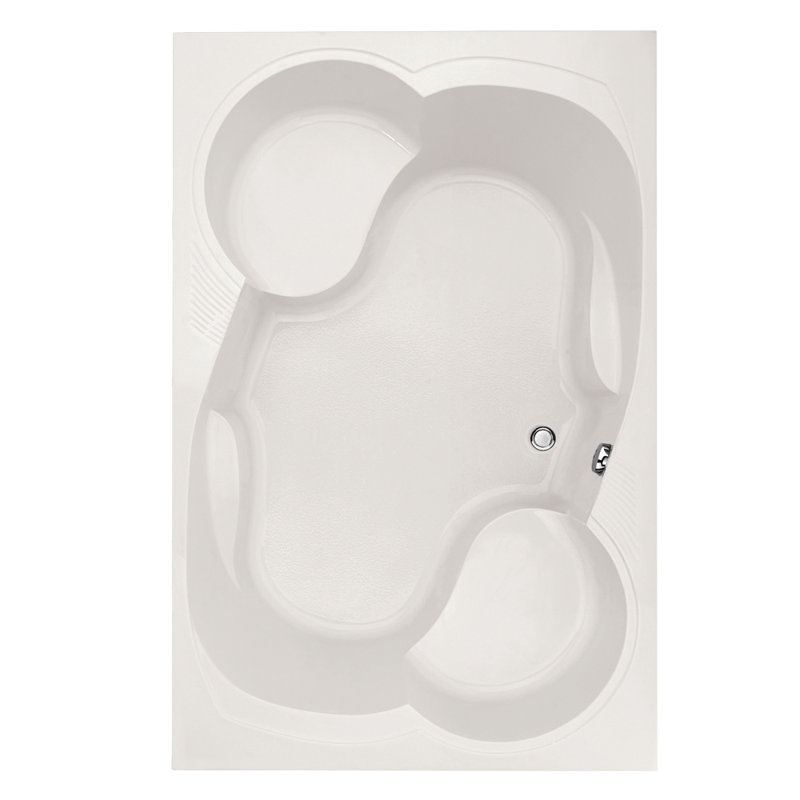 Makyla 75'' L Soaking Bathtub, White, Polished Brass