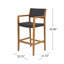 Tabourets de bar d'extérieur en osier et bois d'acacia avec filet d'extérieur, ensemble de 2