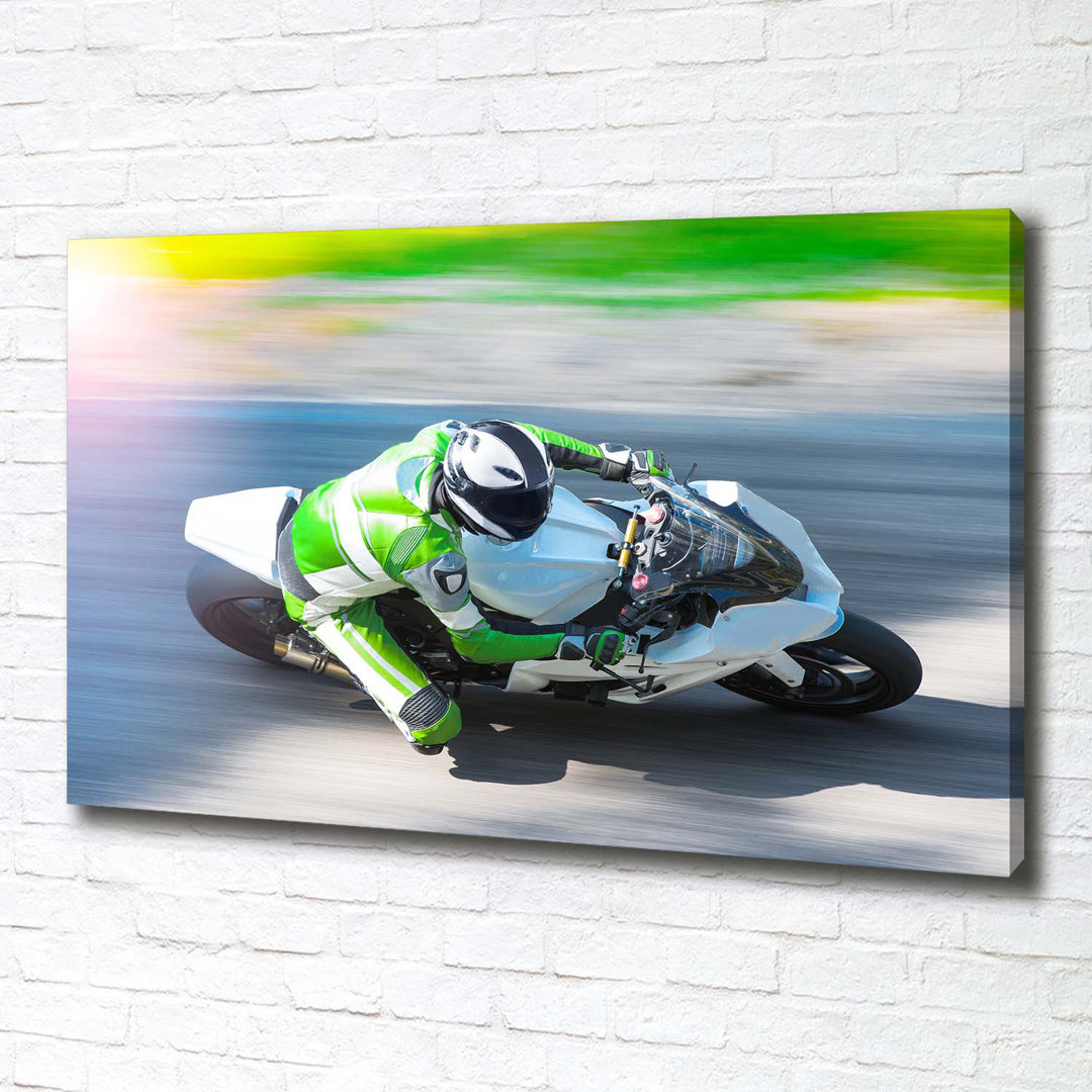 Motorradrennen - Ungerahmte Kunstdrucke auf Leinwand