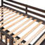 Lit superposé simple au-dessus d'un lit double en bois avec 6 choix de tiroirs, tablettes réglables et roues mobiles, sections d'architecture colorées-36566875