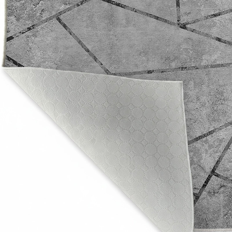 Luxurious Woven Area Rug, 5.9 x 9.2 ft, 100% Polyester, Antibacterial | Non-Slip PVC Felt Dot Underside, 0.3 in Pile Height | Machine Washable, 3D Digital Print, Perfect for Living Room & Bedroom Décor