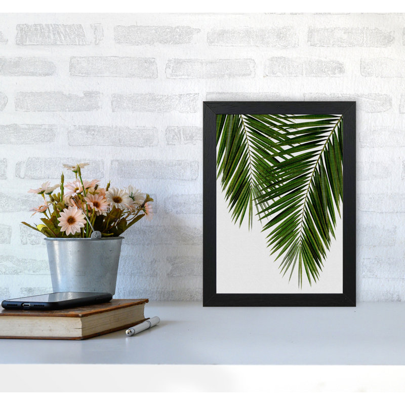 Palm Leaf II - Print, Black Grain Frame, 30 cm H x 21 cm W x 5 cm D